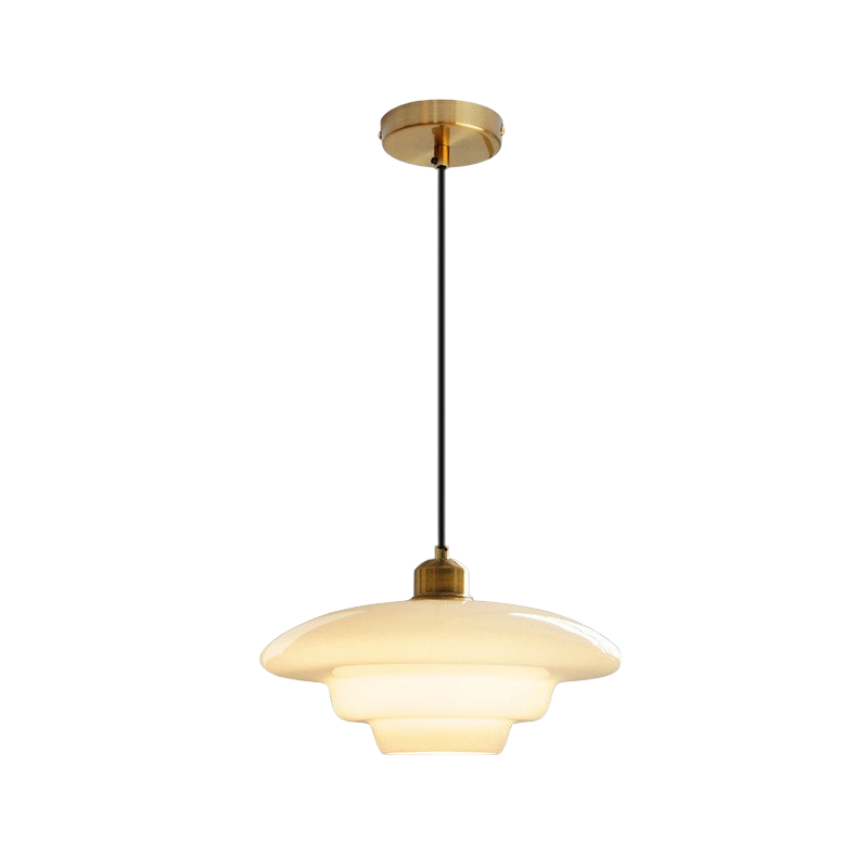 Lampada a sospensione in vetro milky vintage