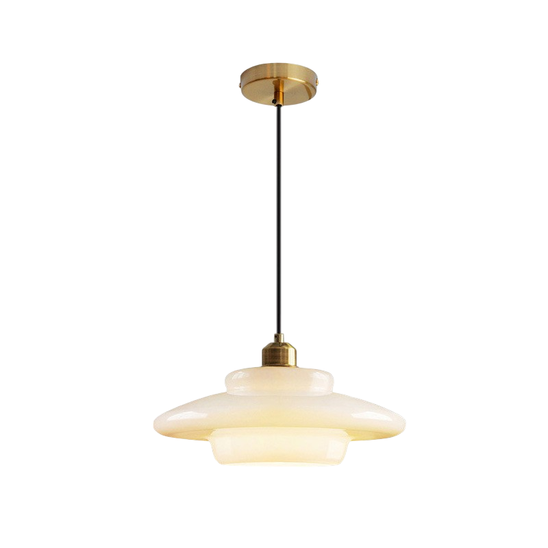 Lampada a sospensione in vetro milky vintage