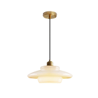 Lampada a sospensione in vetro milky vintage