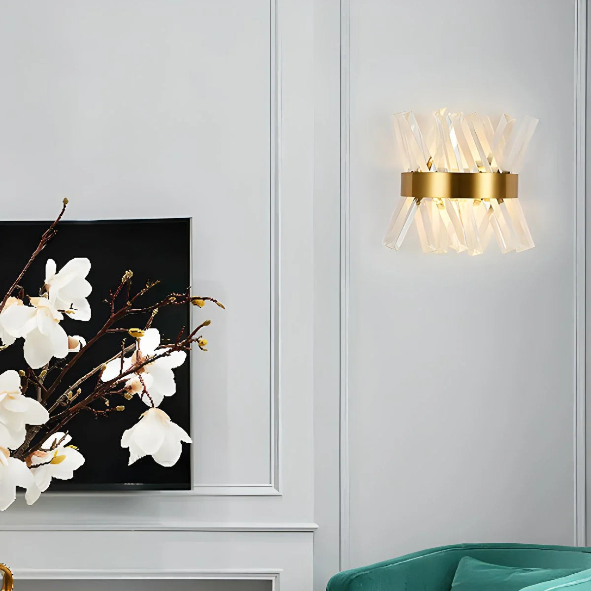 Virlen Applique – Cristallo e Metallo – Oro – Moderno – Illuminazione d'Accento Elegante per Interni