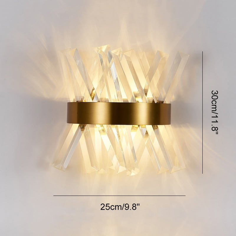 Virlen Applique – Cristallo e Metallo – Oro – Moderno – Illuminazione d'Accento Elegante per Interni
