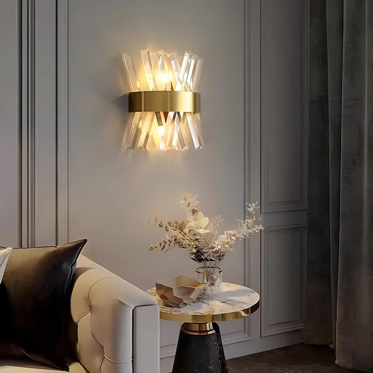 Virlen Applique – Cristallo e Metallo – Oro – Moderno – Illuminazione d'Accento Elegante per Interni