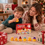 Calendario dell'Avvento di Natale con anatre di gomma