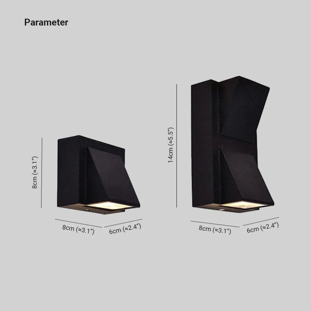 Lampada da Parete Esterno a LED Vexto Nera Moderna