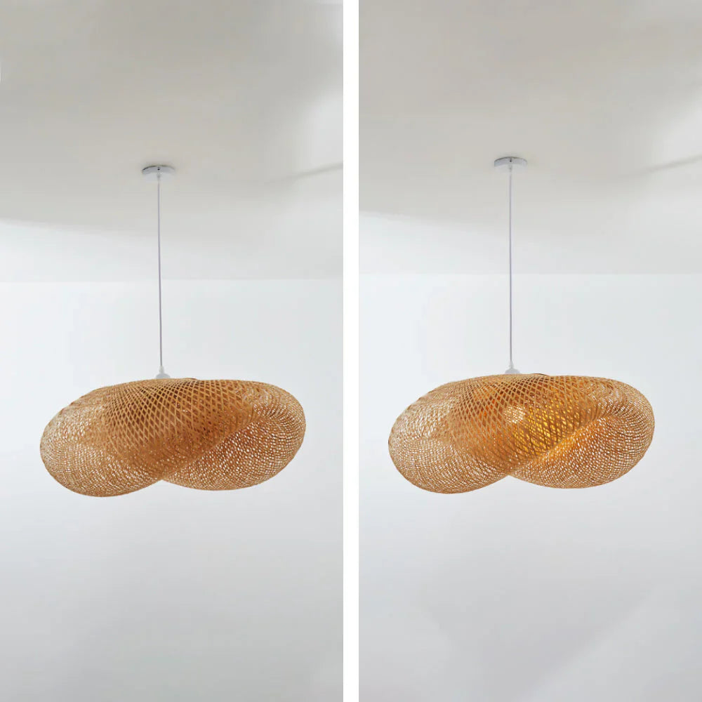 BambooChic – Lampada a sospensione in bambù naturale Boho