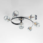 Valentina Lampada da Soffitto Flush Mount, Vetro, Nero/Oro, Sala da Pranzo