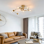 Valentina Lampada da Soffitto Flush Mount, Vetro, Nero/Oro, Sala da Pranzo
