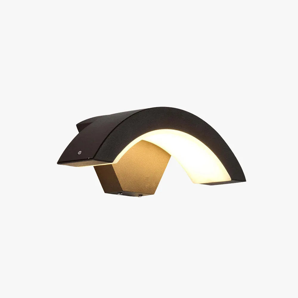 Lampada da Parete LED Impermeabile Elvon Nordic Arc, Nera