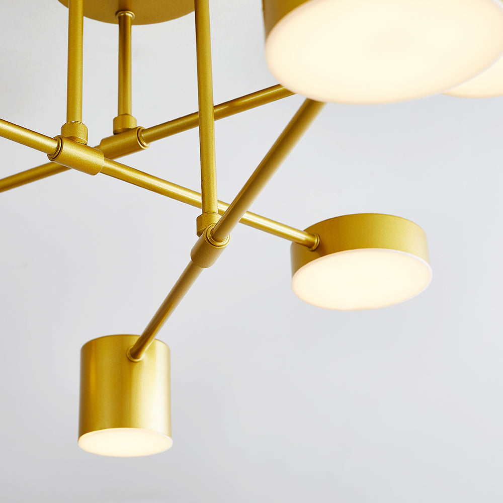 Quor LED Soffitto Lampada, Nero/Bianco/Oro 6 Teste