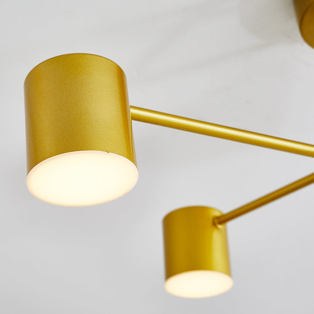 Quor LED Soffitto Lampada, Nero/Bianco/Oro 6 Teste