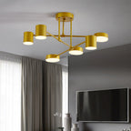 Quor LED Soffitto Lampada, Nero/Bianco/Oro 6 Teste
