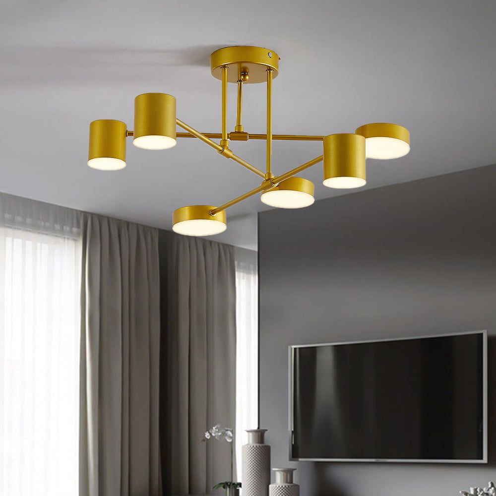 Quor LED Soffitto Lampada, Nero/Bianco/Oro 6 Teste