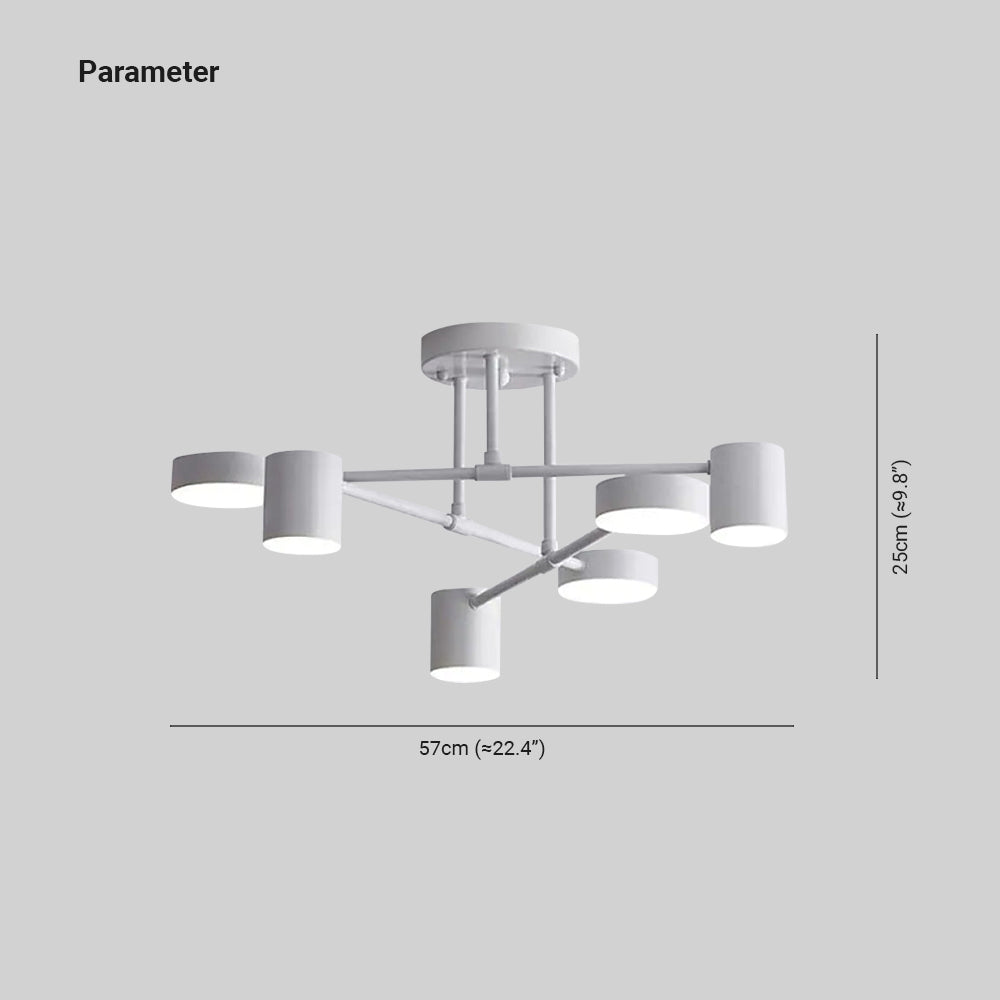 Quor LED Soffitto Lampada, Nero/Bianco/Oro 6 Teste