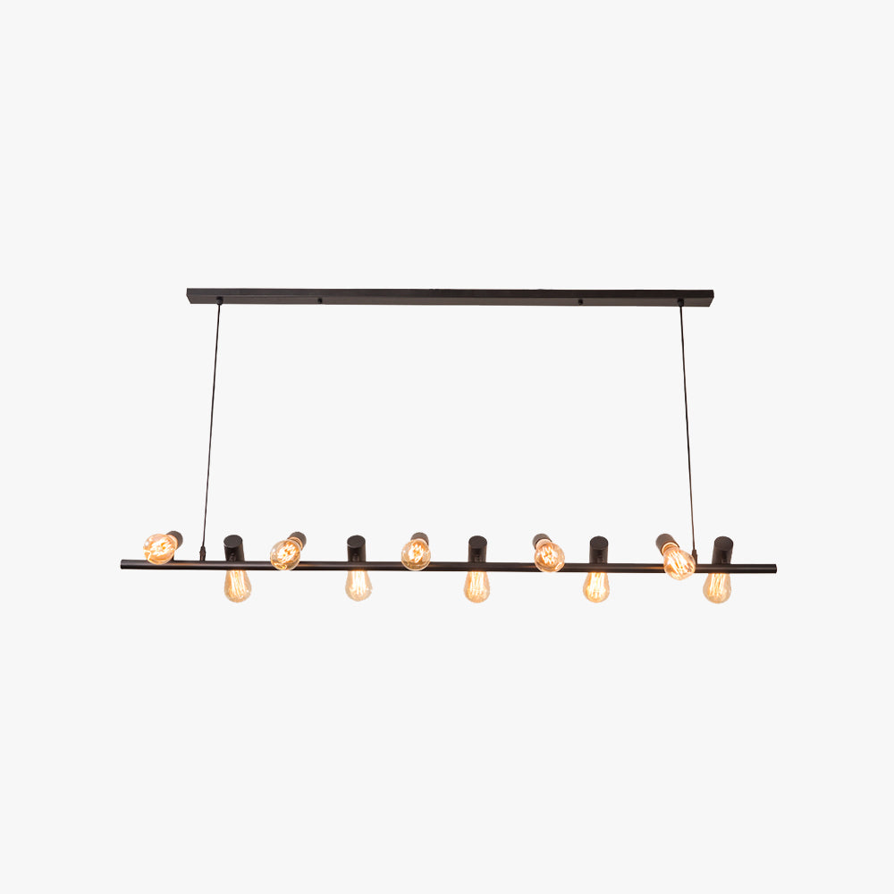 Lampadario Vintage LED Epoch in Metallo Nero per Sala da Pranzo/Soggiorno/Bar