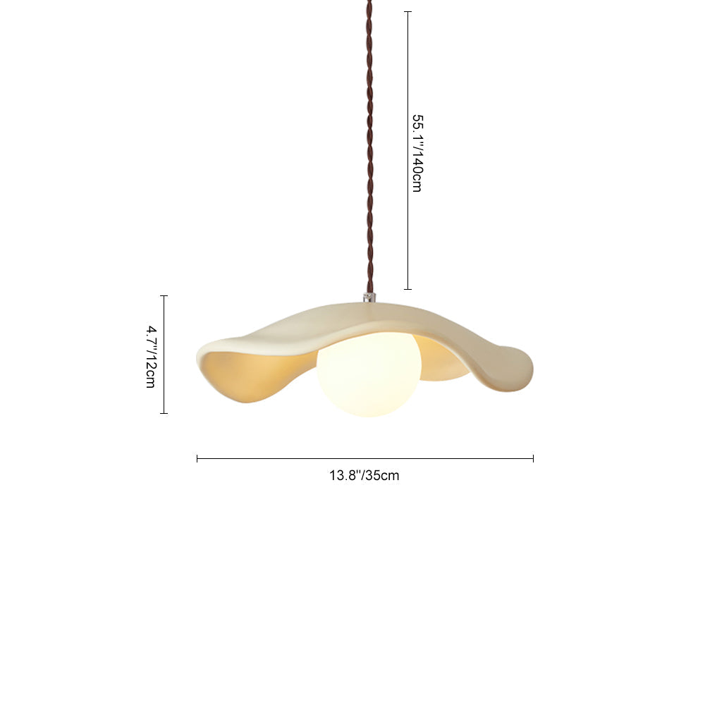 Lampada a sospensione in resina a forma di cappello con 1 luce Wabi Sabi