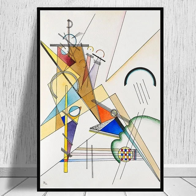 Quadro – Stampa su tela – Geometria astratta – Multicolore – 80×120 cm – Design moderno per soggiorno