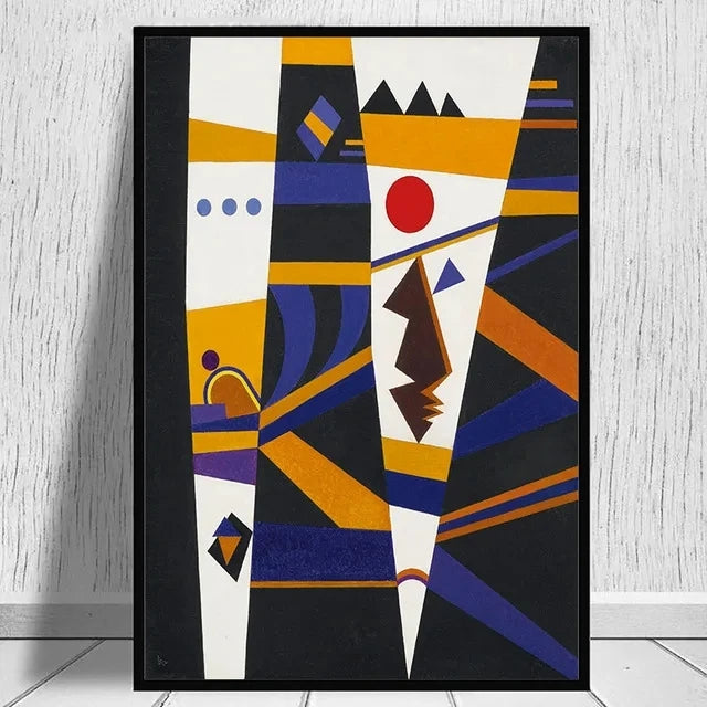 Quadro – Stampa su tela – Geometria astratta – Multicolore – 80×120 cm – Design moderno per soggiorno