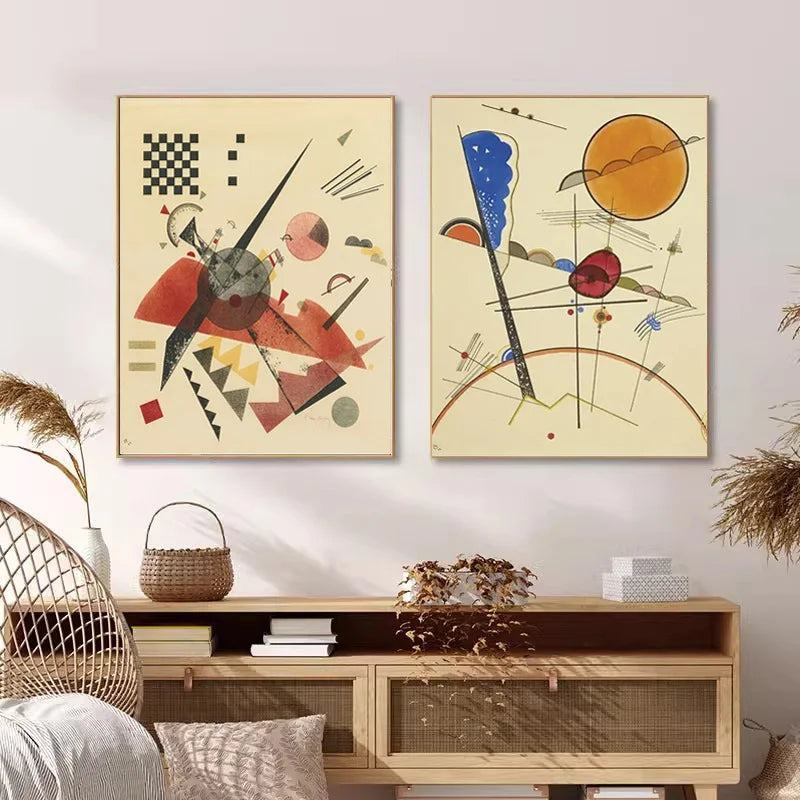 Quadro – Stampa su tela – Geometria astratta – Multicolore – 80×120 cm – Design moderno per soggiorno