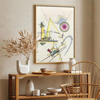 Quadro – Stampa su tela – Geometria astratta – Multicolore – 80×120 cm – Design moderno per soggiorno