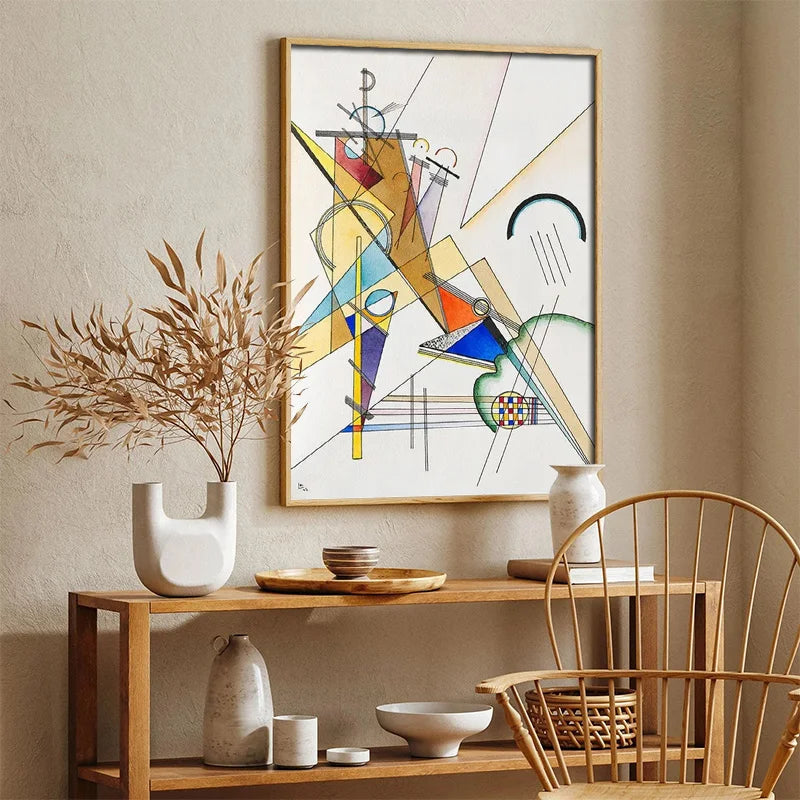 Quadro – Stampa su tela – Geometria astratta – Multicolore – 80×120 cm – Design moderno per soggiorno