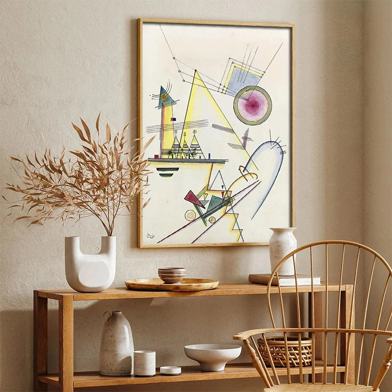 Quadro – Stampa su tela – Geometria astratta – Multicolore – 80×120 cm – Design moderno per soggiorno