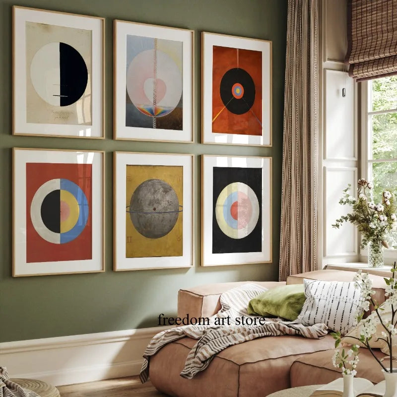 Quadro – Stampa su tela – Arte astratta – Multicolore – Rettangolo verticale – Ispirazione Hilma Af Klint