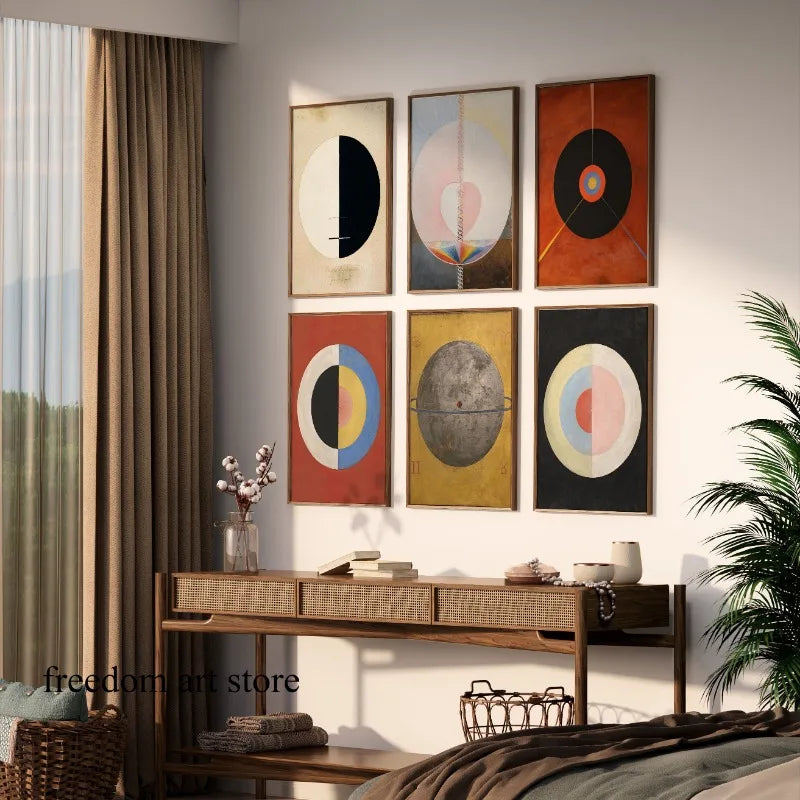 Quadro – Stampa su tela – Arte astratta – Multicolore – Rettangolo verticale – Ispirazione Hilma Af Klint
