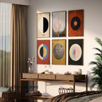 Quadro – Stampa su tela – Arte astratta – Multicolore – Rettangolo verticale – Ispirazione Hilma Af Klint