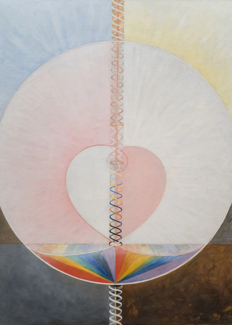 Quadro – Stampa su tela – Arte astratta – Multicolore – Rettangolo verticale – Ispirazione Hilma Af Klint