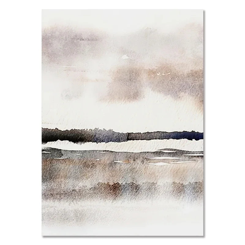 Quadro – Stampa su tela – Paesaggio astratto in arancione – 60×90 cm – Design moderno per il soggiorno