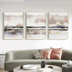 Quadro – Stampa su tela – Paesaggio astratto in arancione – 60×90 cm – Design moderno per il soggiorno