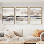 Quadro – Stampa su tela – Paesaggio astratto in arancione – 60×90 cm – Design moderno per il soggiorno