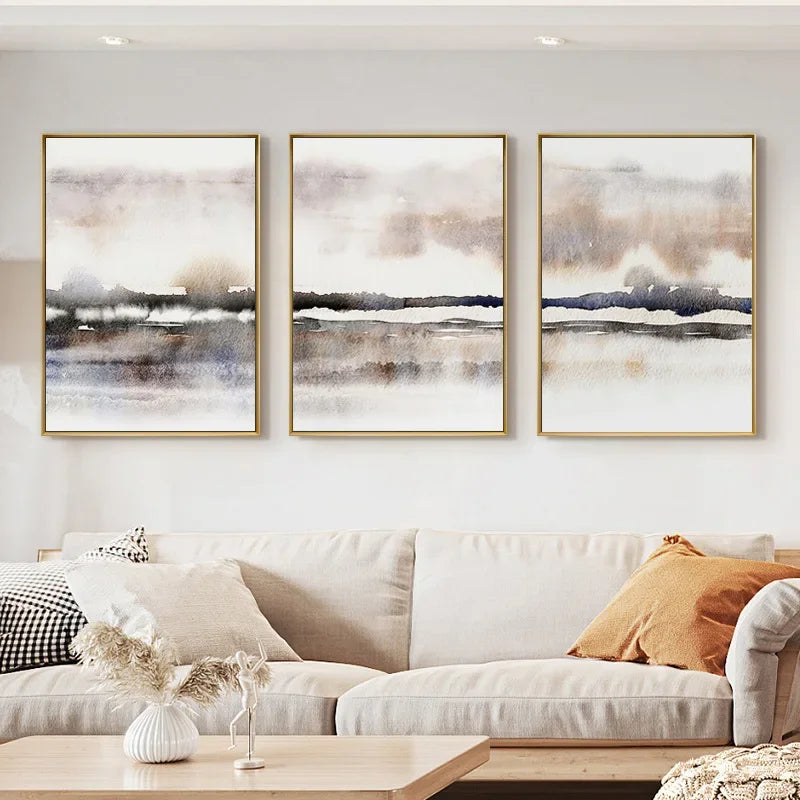 Quadro – Stampa su tela – Paesaggio astratto in arancione – 60×90 cm – Design moderno per il soggiorno