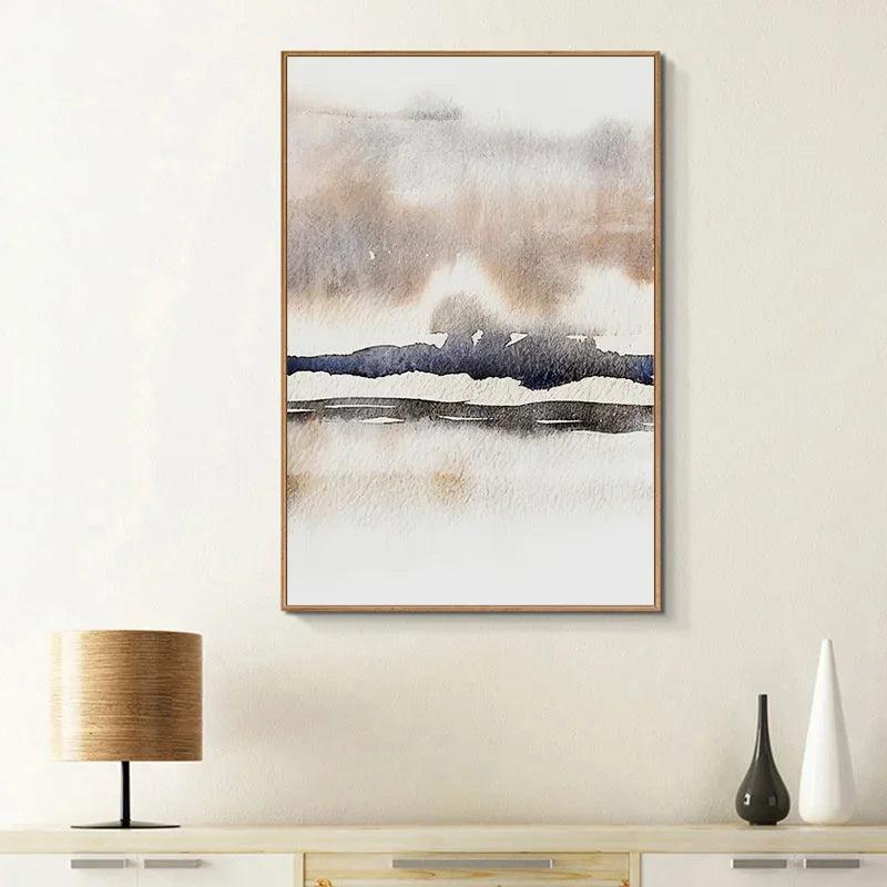 Quadro – Stampa su tela – Paesaggio astratto in arancione – 60×90 cm – Design moderno per il soggiorno
