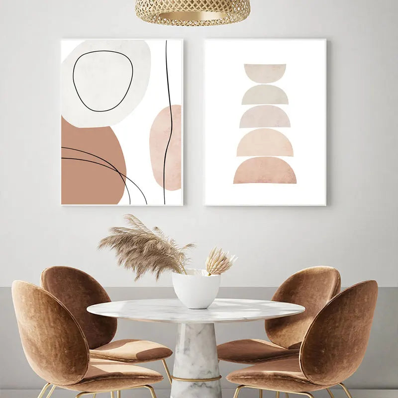 Quadro – Stampa su tela – Beige – 50×70 cm – Sole Geometrico Boho
