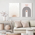 Quadro – Stampa su tela – Beige – 50×70 cm – Sole Geometrico Boho