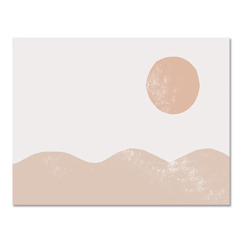Quadro – Stampa su tela – Beige – 50×70 cm – Sole Geometrico Boho