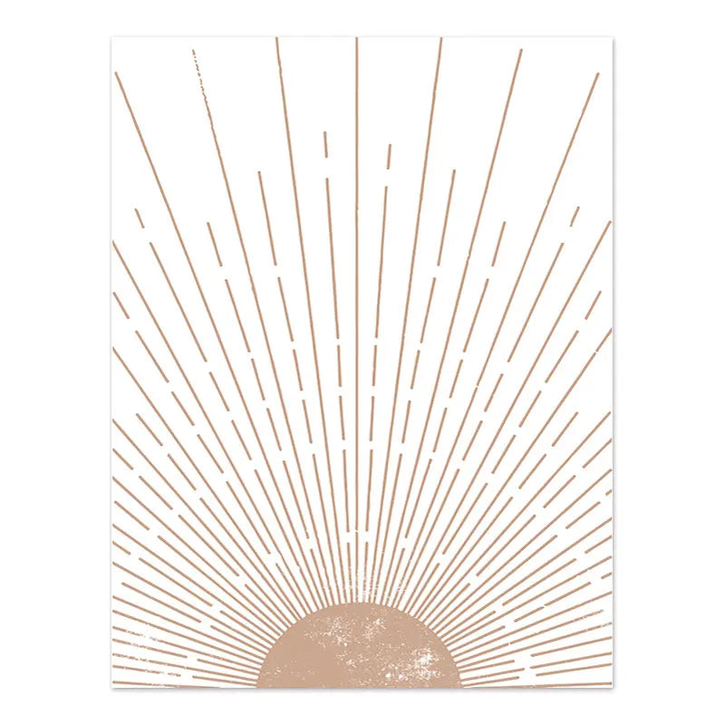 Quadro – Stampa su tela – Beige – 50×70 cm – Sole Geometrico Boho