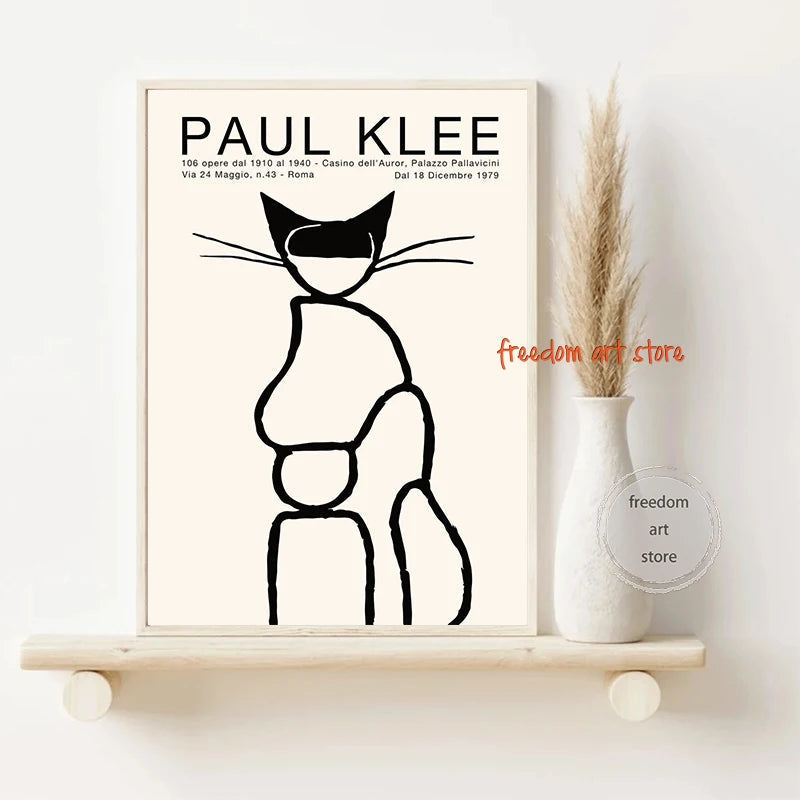 Quadro da parete – Stampa su tela – Colorato – 50×70 cm – Motivo artistico moderno di cane e gatto