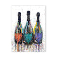 Quadro da parete – Stampa su tela – Bottiglia di champagne – Colorato – 80×120 cm – Pop-Art moderna per il soggiorno