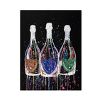 Quadro da parete – Stampa su tela – Bottiglia di champagne – Colorato – 80×120 cm – Pop-Art moderna per il soggiorno