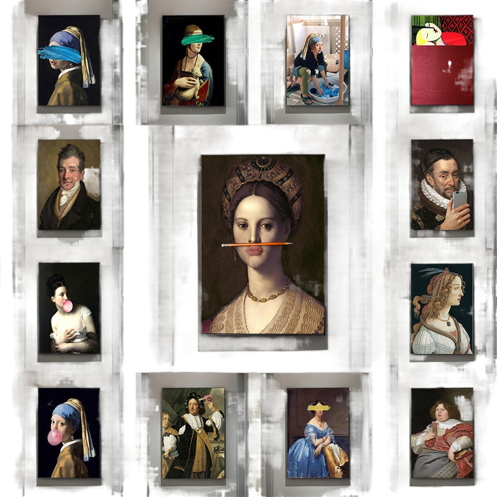 Quadro da parete – Stampa su tela – Motivi divertenti con rossetto – Stampe colorate – 60×90 cm – Arte da parete elegante per il soggiorno