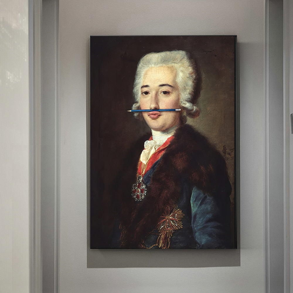 Quadro da parete – Stampa su tela – Motivi divertenti con rossetto – Stampe colorate – 60×90 cm – Arte da parete elegante per il soggiorno