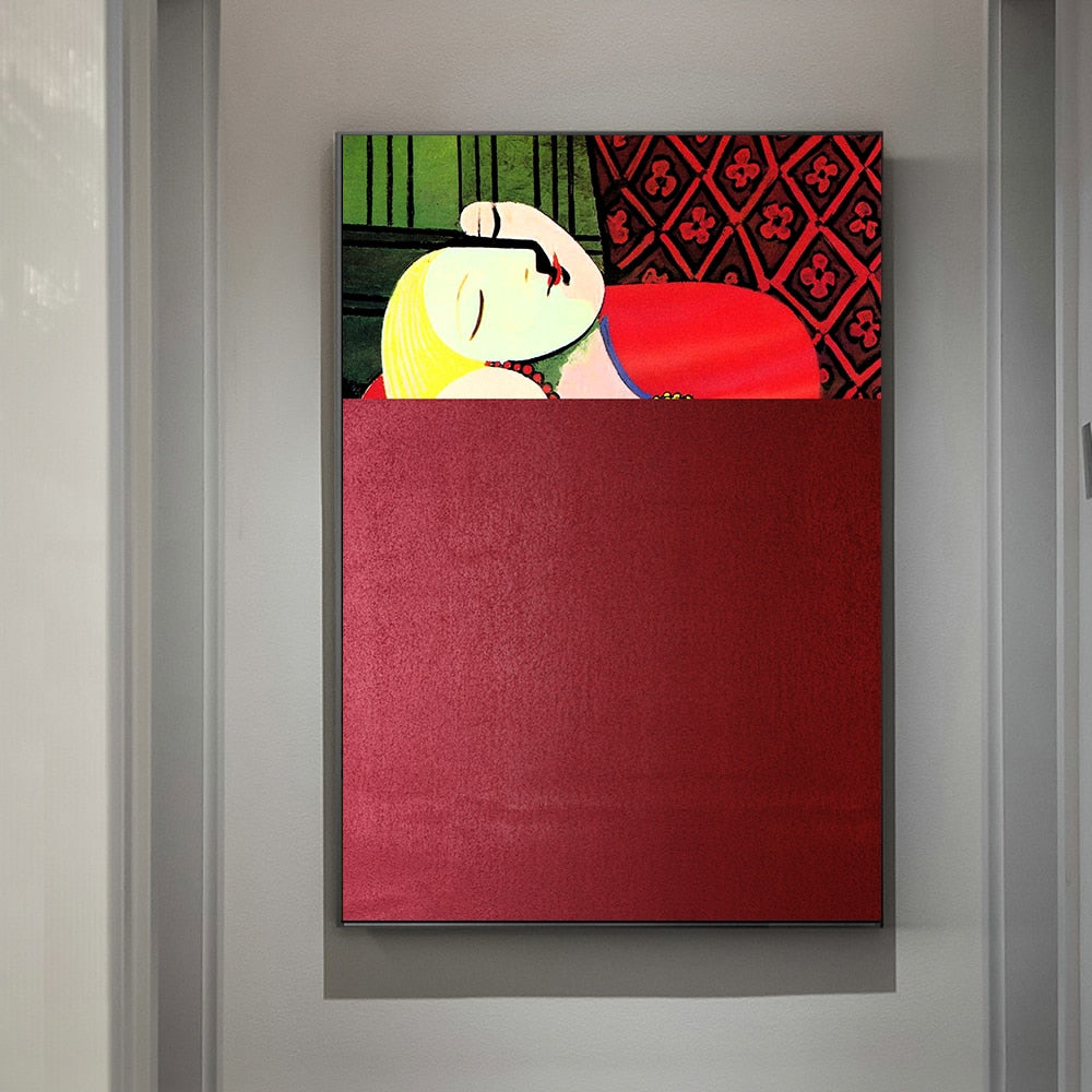 Quadro da parete – Stampa su tela – Motivi divertenti con rossetto – Stampe colorate – 60×90 cm – Arte da parete elegante per il soggiorno