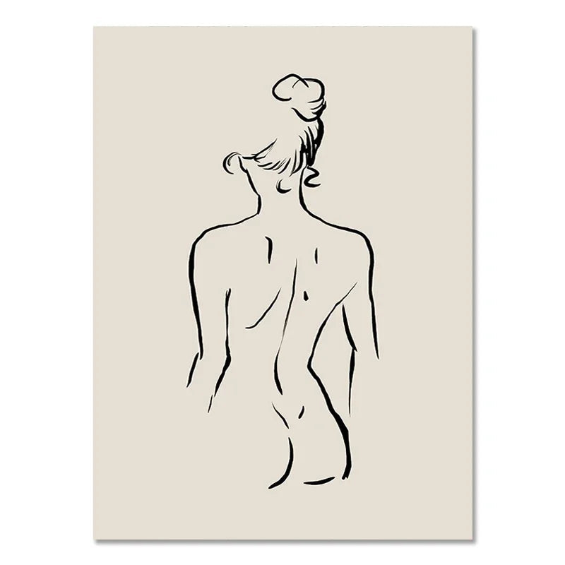 Quadro da parete – Stampa su tela – Nero Beige – 50×70 cm – Geometria astratta per il soggiorno