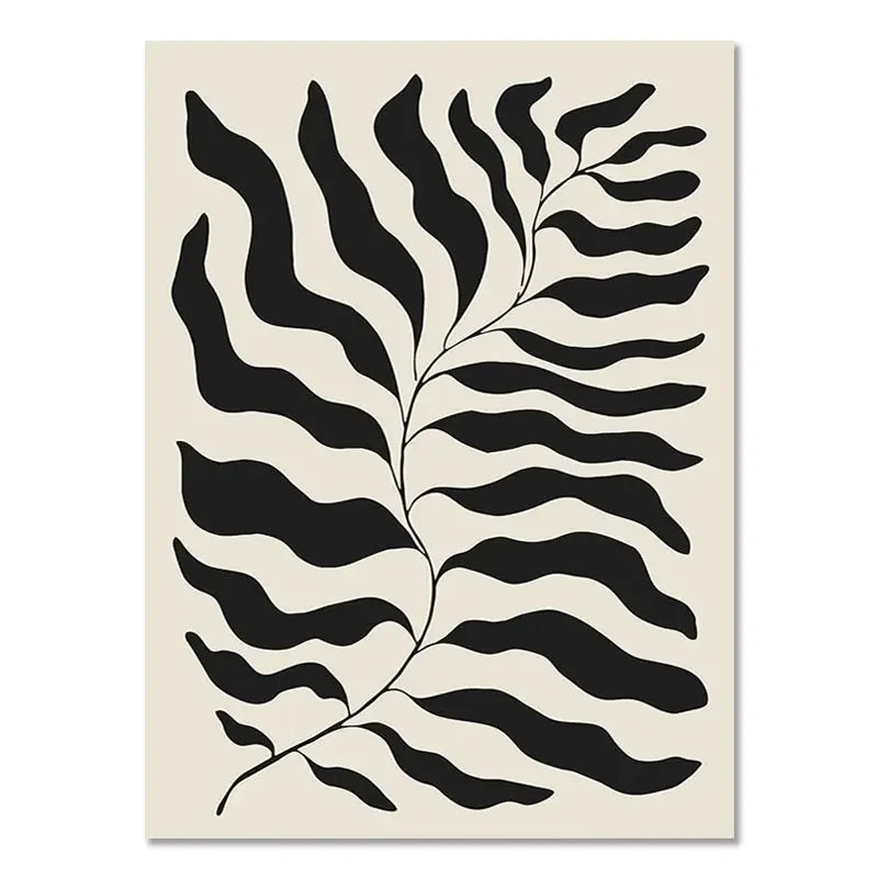 Quadro da parete – Stampa su tela – Nero Beige – 50×70 cm – Geometria astratta per il soggiorno