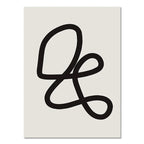 Quadro da parete – Stampa su tela – Nero Beige – 50×70 cm – Geometria astratta per il soggiorno
