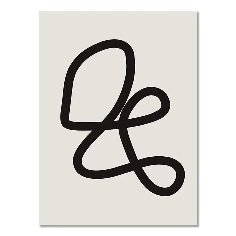 Quadro da parete – Stampa su tela – Nero Beige – 50×70 cm – Geometria astratta per il soggiorno