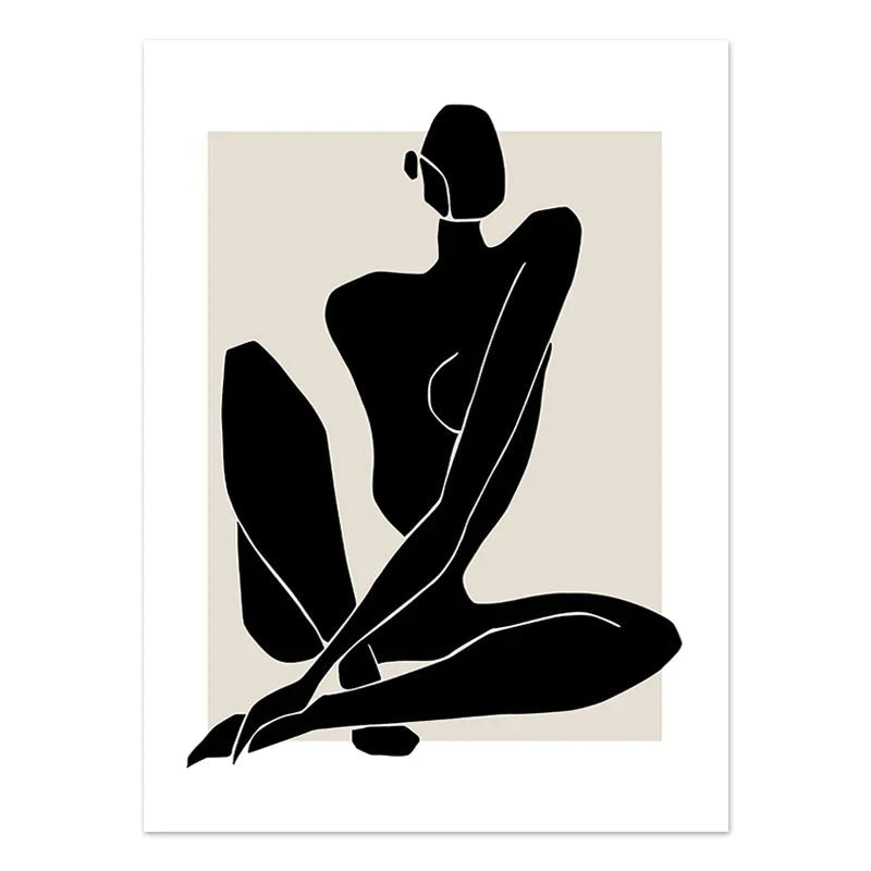 Quadro da parete – Stampa su tela – Nero Beige – 50×70 cm – Geometria astratta per il soggiorno