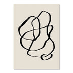 Quadro da parete – Stampa su tela – Nero Beige – 50×70 cm – Geometria astratta per il soggiorno